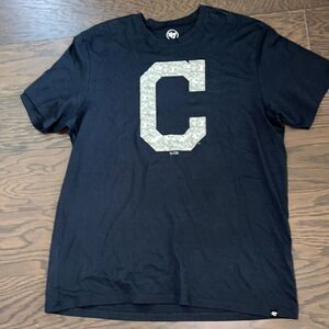 Cleveland Indians Guardians MLB Digital Camouflage Blue & Gray Baseball T Shirt
